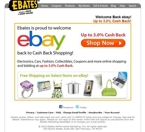 ebates ebay cash back.